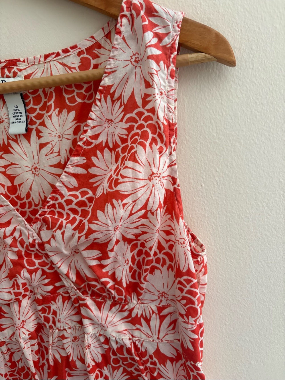 Vintage Bass Muted Red and White Floral Mini Dress